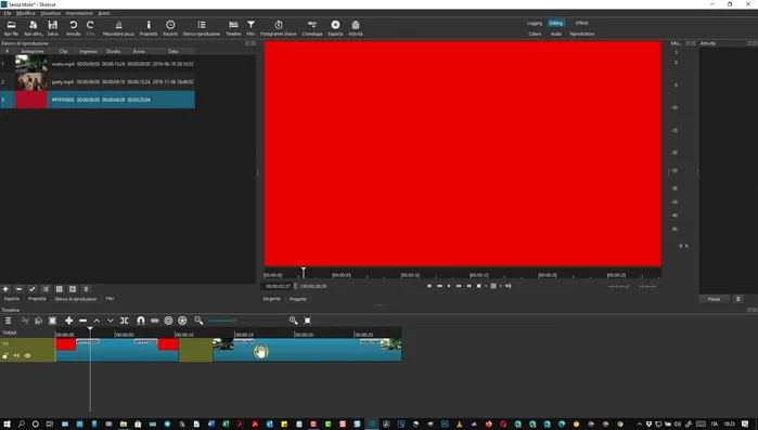 Posizionare il video sopra l'elemento colore, senza sovrapporlo completamente.