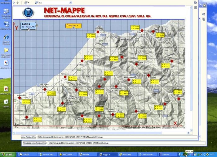 Impostare la scala: cliccare con il tasto destro sul cerchietto blu (origine degli assi), selezionare "Scala Definition", e far coincidere il mirino con un punto di riferimento sulla scala grafica, inserendo la distanza reale corrispondente (es. 1000m per un quadratino).