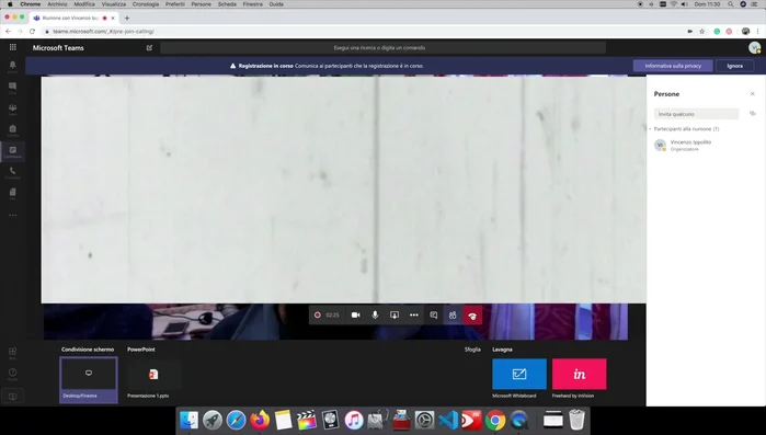 Al termine della lezione, clicca su "Abbandona".