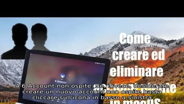 Scegliere il tipo di account: 'account non ospite' per avere pieni privilegi.