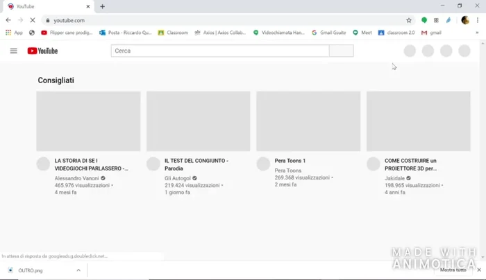 Selezione del video a cui aggiungere l'endscreen.