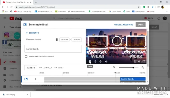 Salvataggio delle modifiche.
