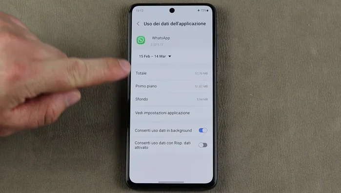 Verifica che l'uso dei dati in background sia consentito per l'app.