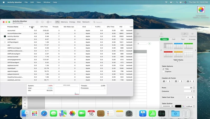 Localizzare l'applicazione bloccata nella lista dei processi.