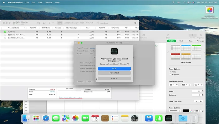 Cliccare su "Esci" o "Forza Uscita".