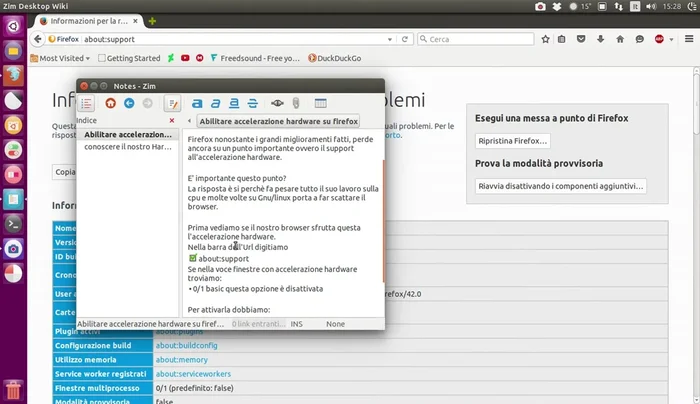 Nella sezione "Grafica", cerca la voce "Accelerazione hardware". Se è disattivata (0), procedi al passaggio successivo.