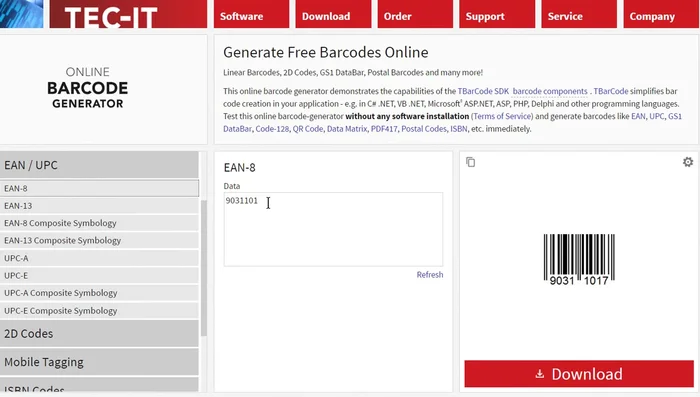 Inserisci i dati da codificare