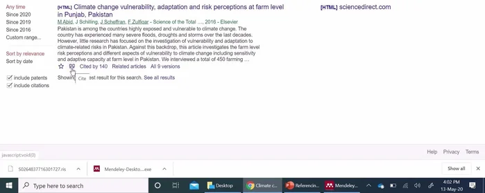 Aggiungere riferimenti tramite Google Scholar.
