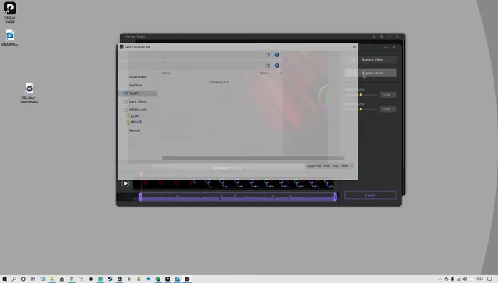 Regola il cursore audio per selezionare solo la parte del brano desiderata.