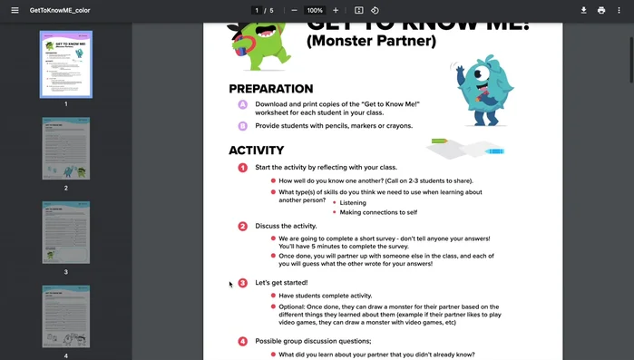 Scaricare e stampare le risorse selezionate.