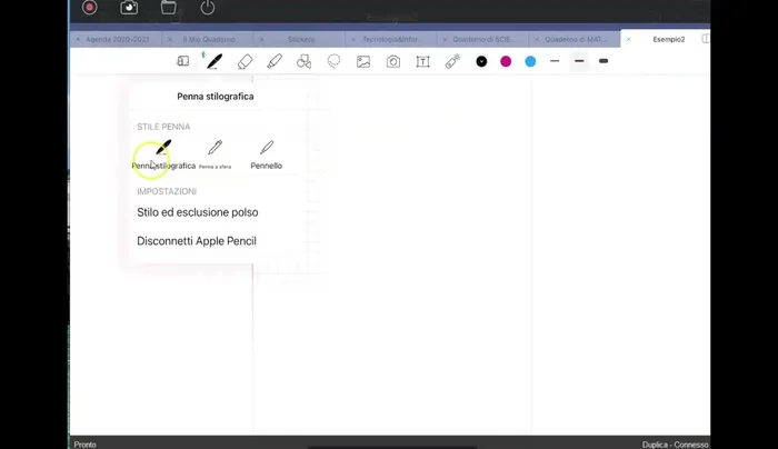 Utilizza la penna digitale per scrivere e disegnare.