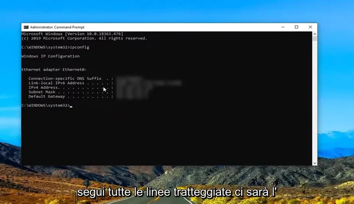Controllare che l'indirizzo IP del computer remoto corrisponda a quello ottenuto con `ipconfig`