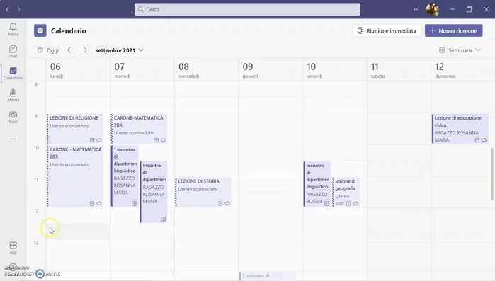 Inviare al calendario.