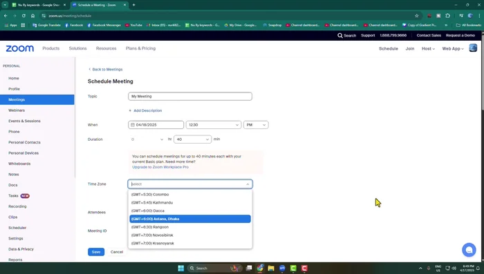 Imposta il fuso orario.
