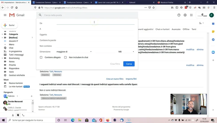 Applica i filtri anche alle email già ricevute.