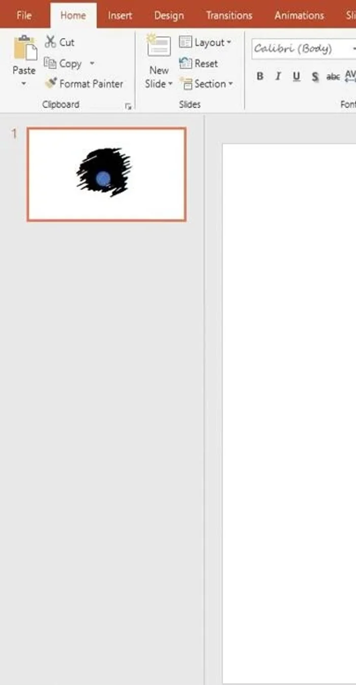 Selezionare entrambi gli oggetti (punto e ovale) e cliccare su 'Unisci forme' > 'Unione'.