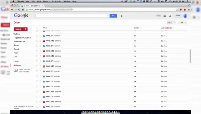 Seleziona i file non più necessari.