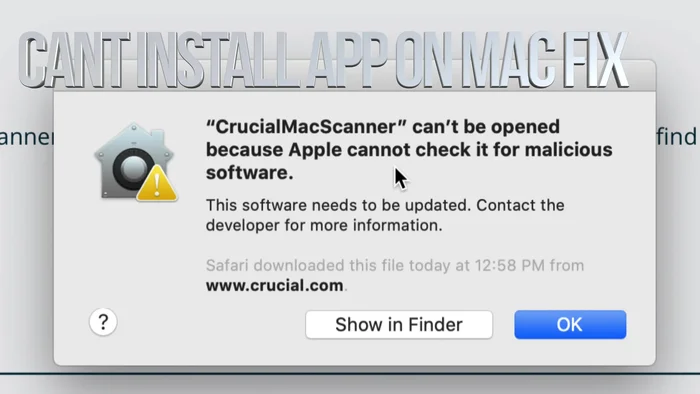 Ignora il messaggio di errore iniziale cliccando su "OK"