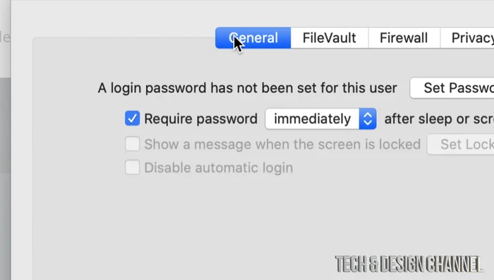 Seleziona la scheda "Generale"