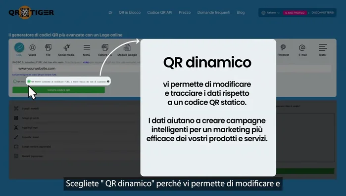 Personalizza l'aspetto del tuo codice QR.