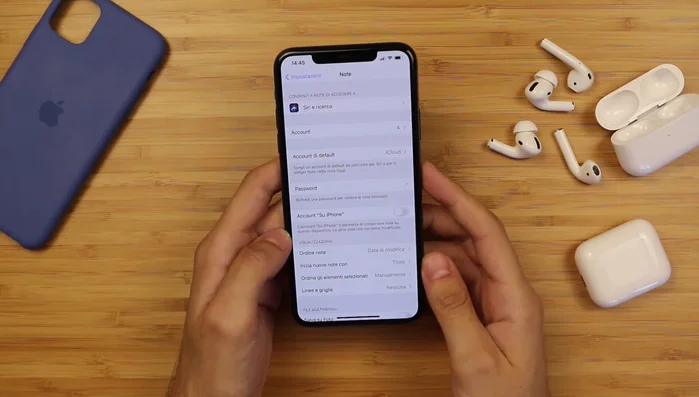 Vai su "Impostazioni" > "Note" e imposta una password, Face ID o Touch ID.