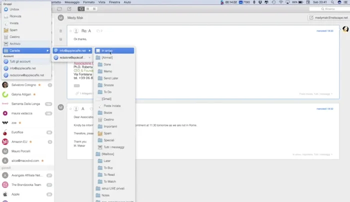 Gestione Cartelle e Messaggi Importanti: