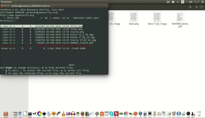 Seleziona i file cancellati che vuoi recuperare.