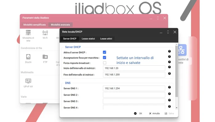 Vai alla sezione "Liste Stati Fili", quindi aggiungi un "DHCP Statico".