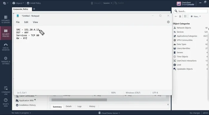 Identificare la richiesta del cliente: indirizzo IP sorgente, destinazione, servizio.