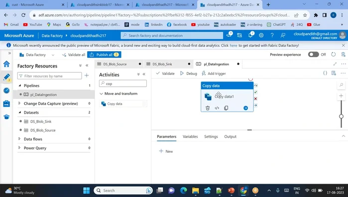 Esecuzione della pipeline.