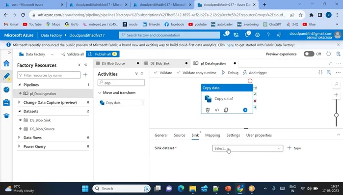 Esecuzione della pipeline.