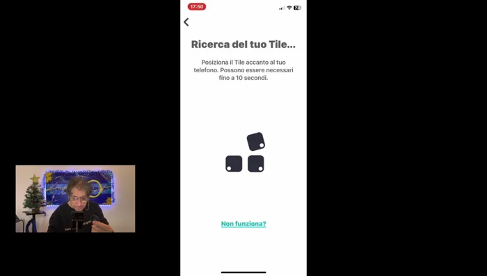 Associare il Tile Mate all'applicazione, scegliendo un nome (es. Chiavi, Portafoglio).
