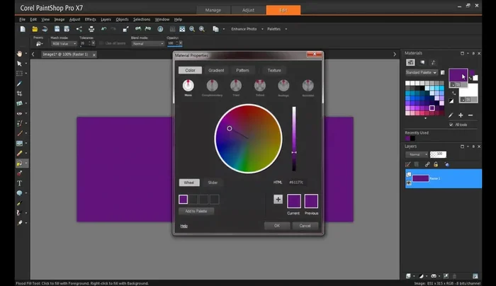 Regolare i colori trascinando l'indicatore nella ruota dei colori.