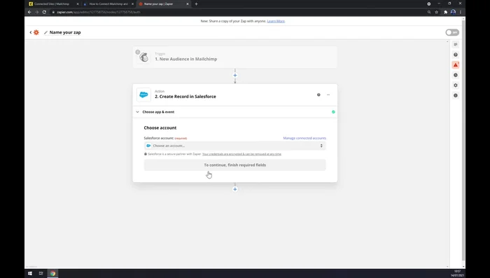 Accedi al tuo account Salesforce.