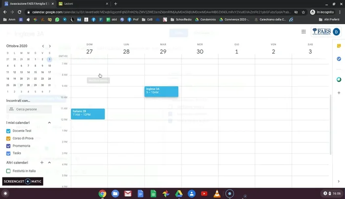 Salvare le modifiche e inviare gli inviti agli studenti.