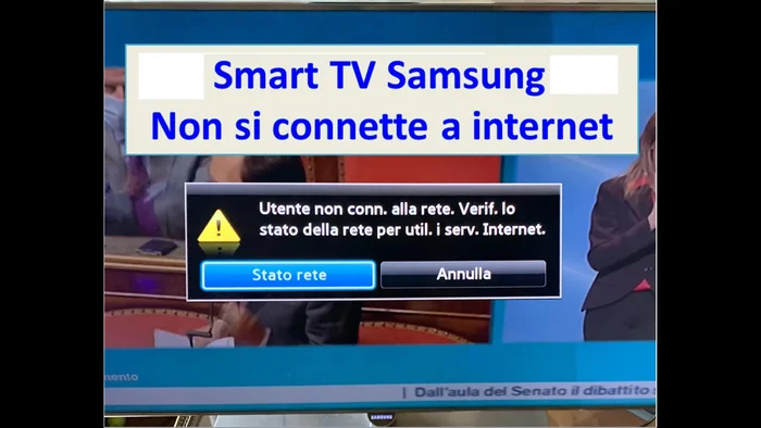 Identificare il problema di connessione: la TV rileva la rete Wi-Fi o il cavo Ethernet, ma non si connette ad internet.
