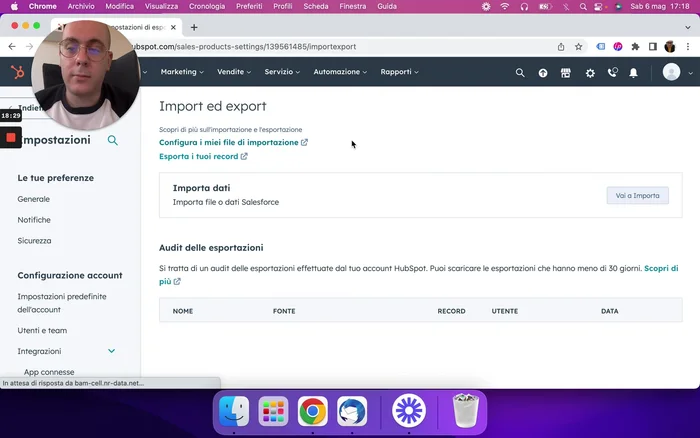 Importa ed esporta dati: importa ed esporta i dati in formato CSV o Excel.