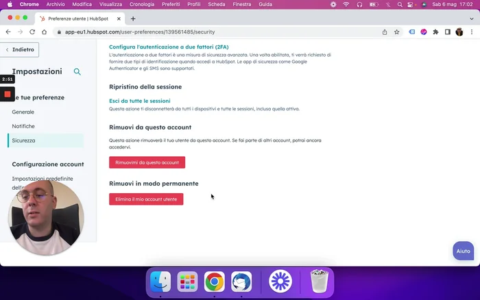 Imposta le impostazioni dell'account: nome dell'account, anno fiscale, fuso orario.