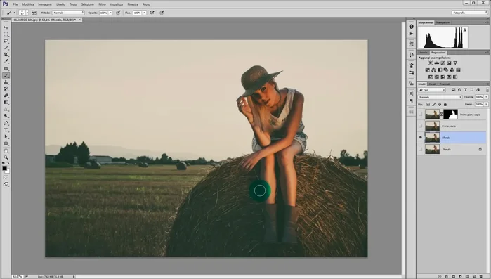 Utilizzare lo strumento 'Timbro clone' per rimuovere il soggetto dallo sfondo, evitando duplicazioni quando si crea l'effetto 3D.