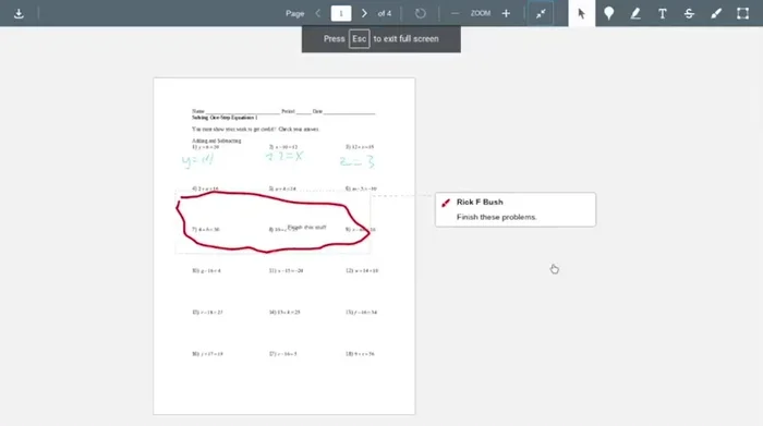 Se necessario, clicca su "Espandi schermo" per una migliore visualizzazione del feedback su dispositivi come Chromebook.