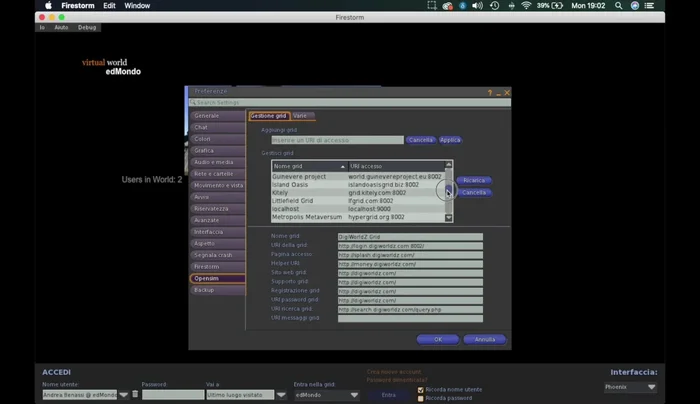 Inserire nome utente e password, quindi premere 'Entra'.