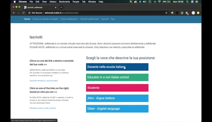 Compilare il modulo di registrazione con nome, cognome, password, email e codice fiscale. Indicare il genere.