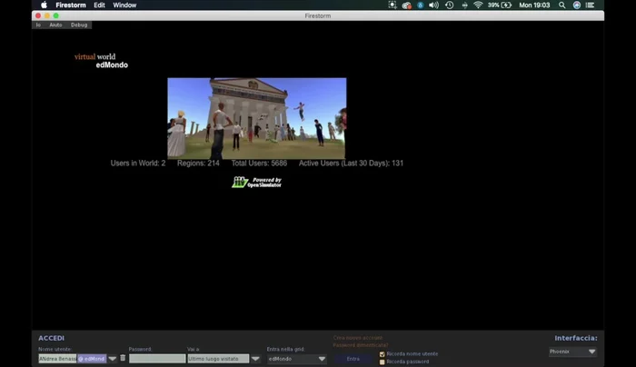 Inserire nome utente e password, quindi premere 'Entra'.