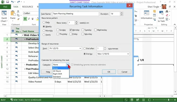 Decidi se ignorare i calendari delle risorse: se selezionato, l'attività verrà pianificata indipendentemente dalla disponibilità delle risorse. Se deselezionato, il software terrà conto della disponibilità delle risorse.