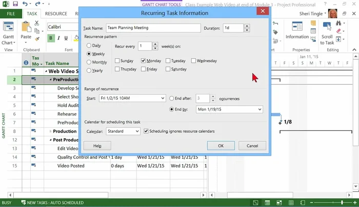 Imposta la durata dell'attività (es: 2 ore).
