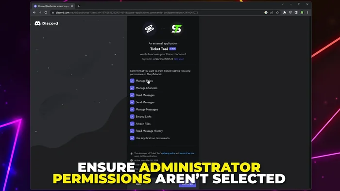 Autorizza l'applicazione e verifica di essere un essere umano.