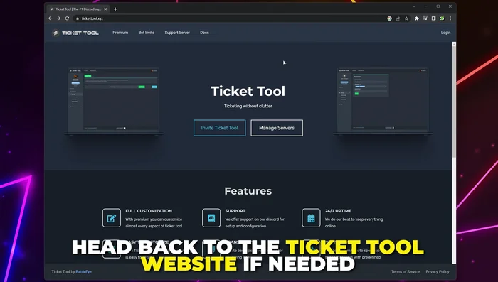Se necessario, torna al sito di Ticket Toolbot e fai clic su "Accedi" per autorizzare nuovamente.