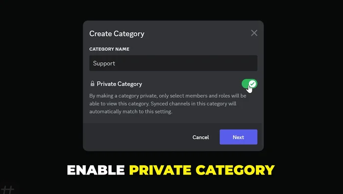 Crea un canale di testo all'interno della categoria "Supporto", chiamalo "Ticket di Supporto" o simile.