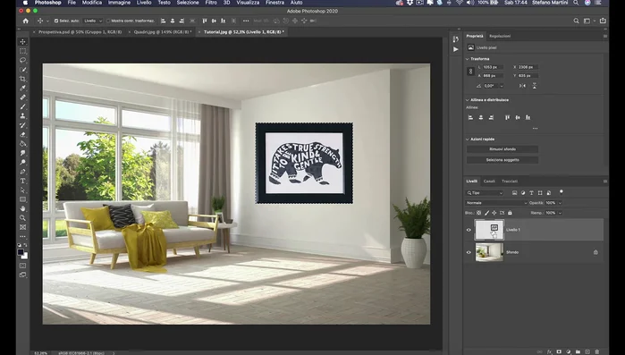 Copiare l'oggetto selezionato (Comando + C / Ctrl + C).