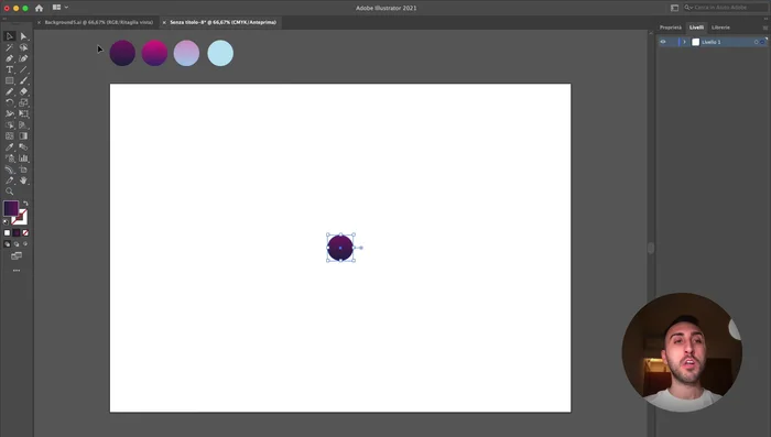 Posizionare i cerchi sulla tavola da disegno e sovrapporli.